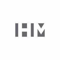 HM Logo monogram with negative space style design template vector