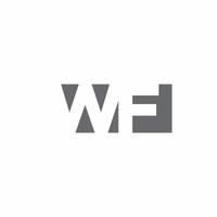 Monograma del logotipo de wf con plantilla de diseño de estilo de espacio negativo vector