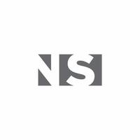 NS Logo monogram with negative space style design template vector