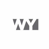 WY Logo monogram with negative space style design template vector