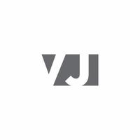 VJ Logo monogram with negative space style design template vector