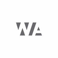 WA Logo monogram with negative space style design template vector