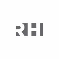 monograma del logotipo de rh con plantilla de diseño de estilo de espacio negativo vector