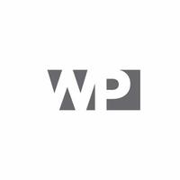 Wp logo monograma con plantilla de diseño de estilo de espacio negativo vector