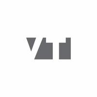 monograma de logotipo vt con plantilla de diseño de estilo de espacio negativo vector