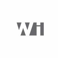 WI Logo monogram with negative space style design template vector