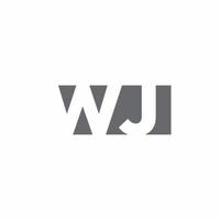 Monograma del logotipo de wj con plantilla de diseño de estilo de espacio negativo vector