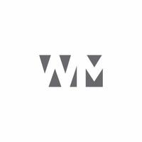 Monograma del logotipo de wm con plantilla de diseño de estilo de espacio negativo vector