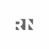 monograma del logotipo de rn con plantilla de diseño de estilo de espacio negativo vector