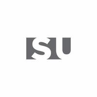 SU Logo monogram with negative space style design template vector