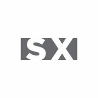 monograma de logotipo sx con plantilla de diseño de estilo de espacio negativo vector