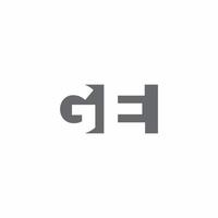 Monograma del logotipo de ge con plantilla de diseño de estilo de espacio negativo vector