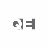 QE Logo monogram with negative space style design template vector