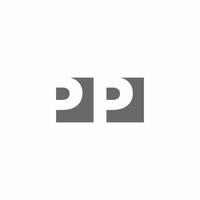 Monograma del logotipo de pp con plantilla de diseño de estilo de espacio negativo vector