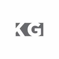 kg logo monograma con plantilla de diseño de estilo de espacio negativo vector