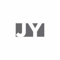 Monograma del logotipo de jy con plantilla de diseño de estilo de espacio negativo vector