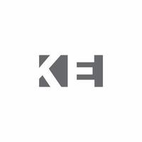 KE Logo monogram with negative space style design template vector