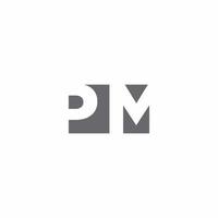 PM Logo monogram with negative space style design template vector