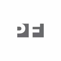 monograma del logotipo de pf con plantilla de diseño de estilo de espacio negativo vector