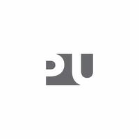 PU Logo monogram with negative space style design template vector