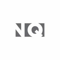 NQ Logo monogram with negative space style design template vector