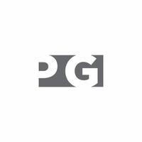 PG Logo monogram with negative space style design template vector