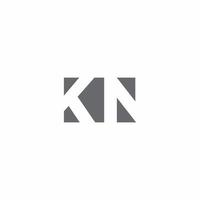 monograma del logotipo de kn con plantilla de diseño de estilo de espacio negativo vector