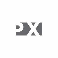 Monograma del logotipo de px con plantilla de diseño de estilo de espacio negativo vector