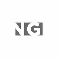 NG Logo monogram with negative space style design template vector