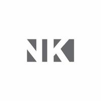 NK Logo monogram with negative space style design template vector