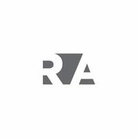 Ra logo monograma con plantilla de diseño de estilo de espacio negativo vector