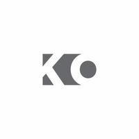 KO Logo monogram with negative space style design template vector