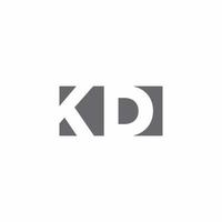 Monograma del logotipo de kd con plantilla de diseño de estilo de espacio negativo vector