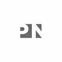 PN Logo monogram with negative space style design template vector