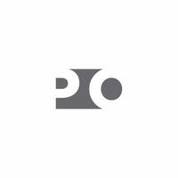 PO Logo monogram with negative space style design template vector