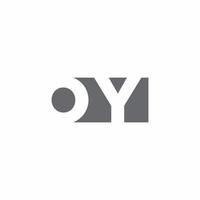 Monograma del logotipo de oy con plantilla de diseño de estilo de espacio negativo vector