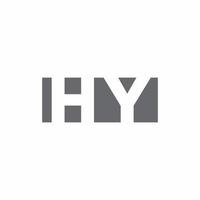 HY Logo monogram with negative space style design template vector