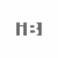 IB Logo monogram with negative space style design template vector