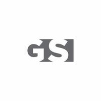 GS Logo monogram with negative space style design template vector