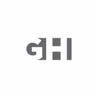 GH Logo monogram with negative space style design template vector