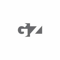 Monograma del logotipo de gz con plantilla de diseño de estilo de espacio negativo vector