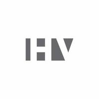 monograma del logotipo de hv con plantilla de diseño de estilo de espacio negativo vector