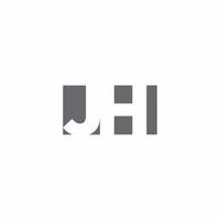 JH Logo monogram with negative space style design template vector