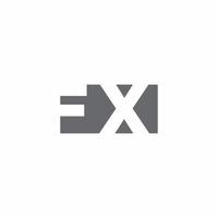 FX Logo monogram with negative space style design template vector