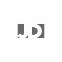 monograma del logotipo de jd con plantilla de diseño de estilo de espacio negativo vector