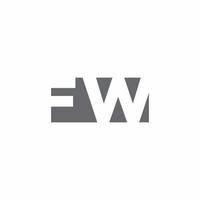 monograma del logotipo de fw con plantilla de diseño de estilo de espacio negativo vector