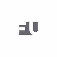 FU Logo monogram with negative space style design template vector