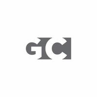 Monograma del logotipo de gc con plantilla de diseño de estilo de espacio negativo vector