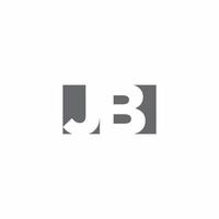 Monograma del logotipo de JB con plantilla de diseño de estilo de espacio negativo vector