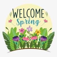 welcome spring card vector